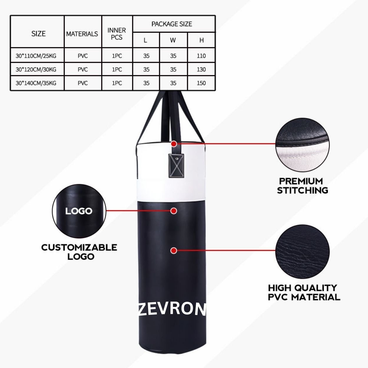 Heavy-duty sandbag for MMA, kickboxing, and Muay Thai workouts
